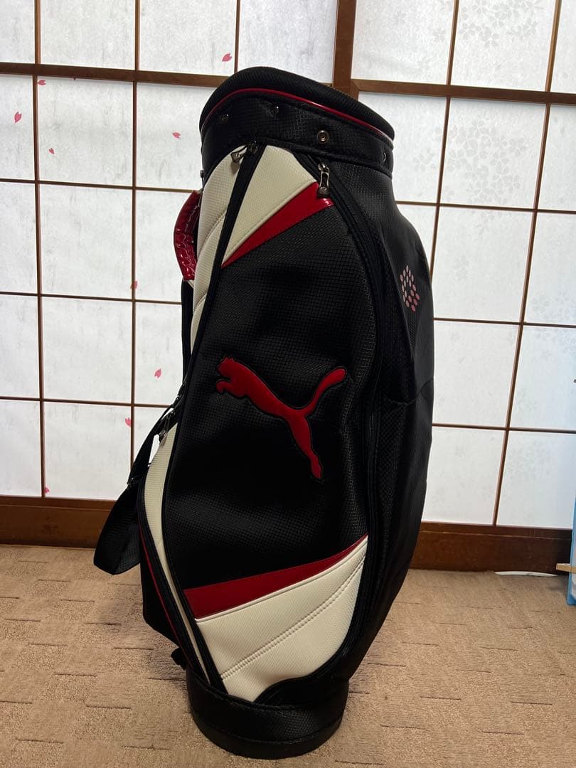 PUMA キャディバッグ 黒/白/赤