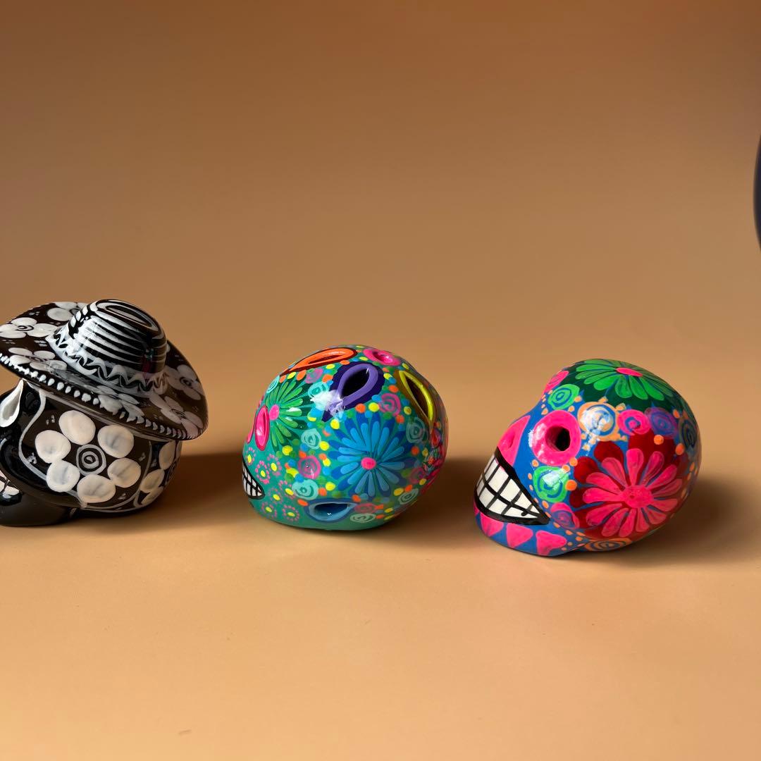 メキシコ　ドクロ　スカル　置物5個セット