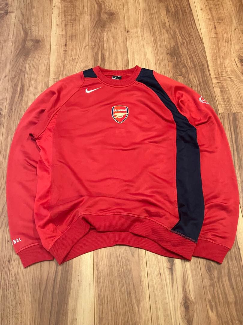 アーセナル Nike トレーニングスウェット 赤 古着　ナイキ　ドリルトップ
