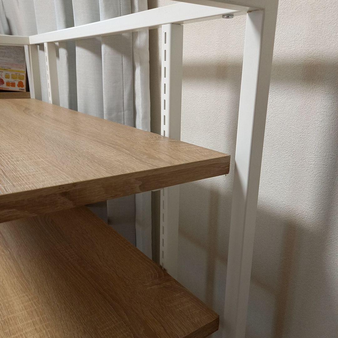 4段オープンシェルフ ホワイト/ナチュラル　什器