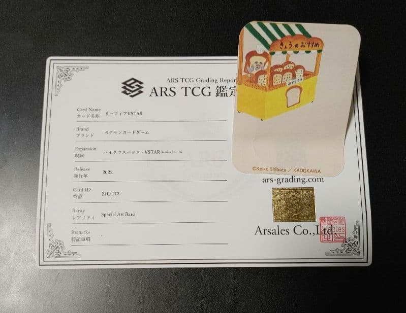 PSA10以上 リーフィア Vstar ARS10+ 鑑定書付き(鑑定書折れ)