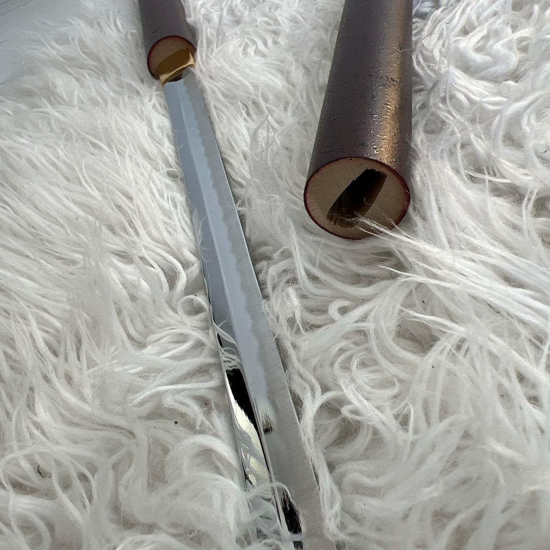 模造刀 居合刀 座頭市仕込み杖 (茶石目柄)