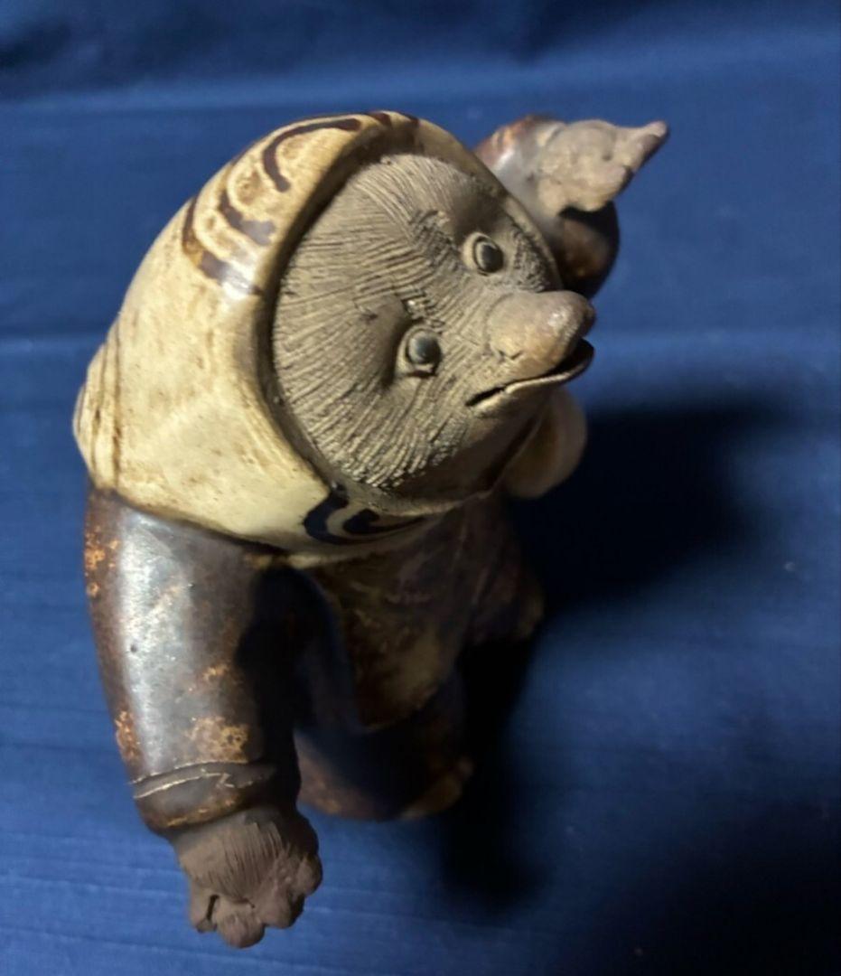 U*O様 レア　道八和尚狸　仁阿弥道八　　京焼　H 12㎝W 12㎝重38g和尚