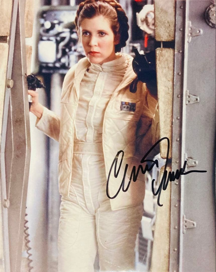 スター・ウォーズ キャリー・フィッシャー 直筆サイン入り写真　レイア　Tf