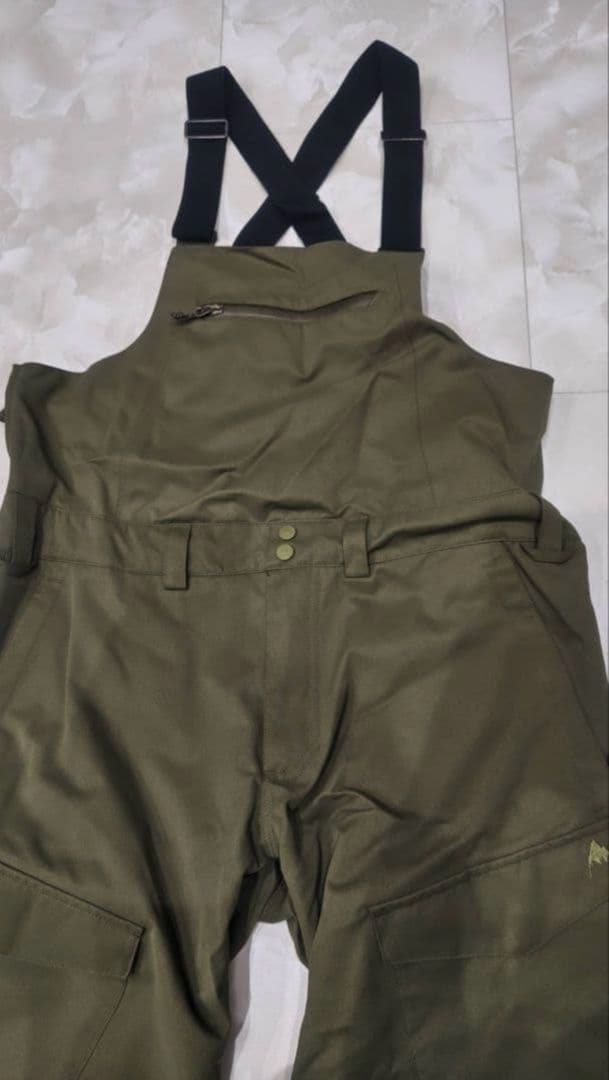 バートン　ビブパンツスノーボードパンツ オリーブグリーン　Ｌサイズ