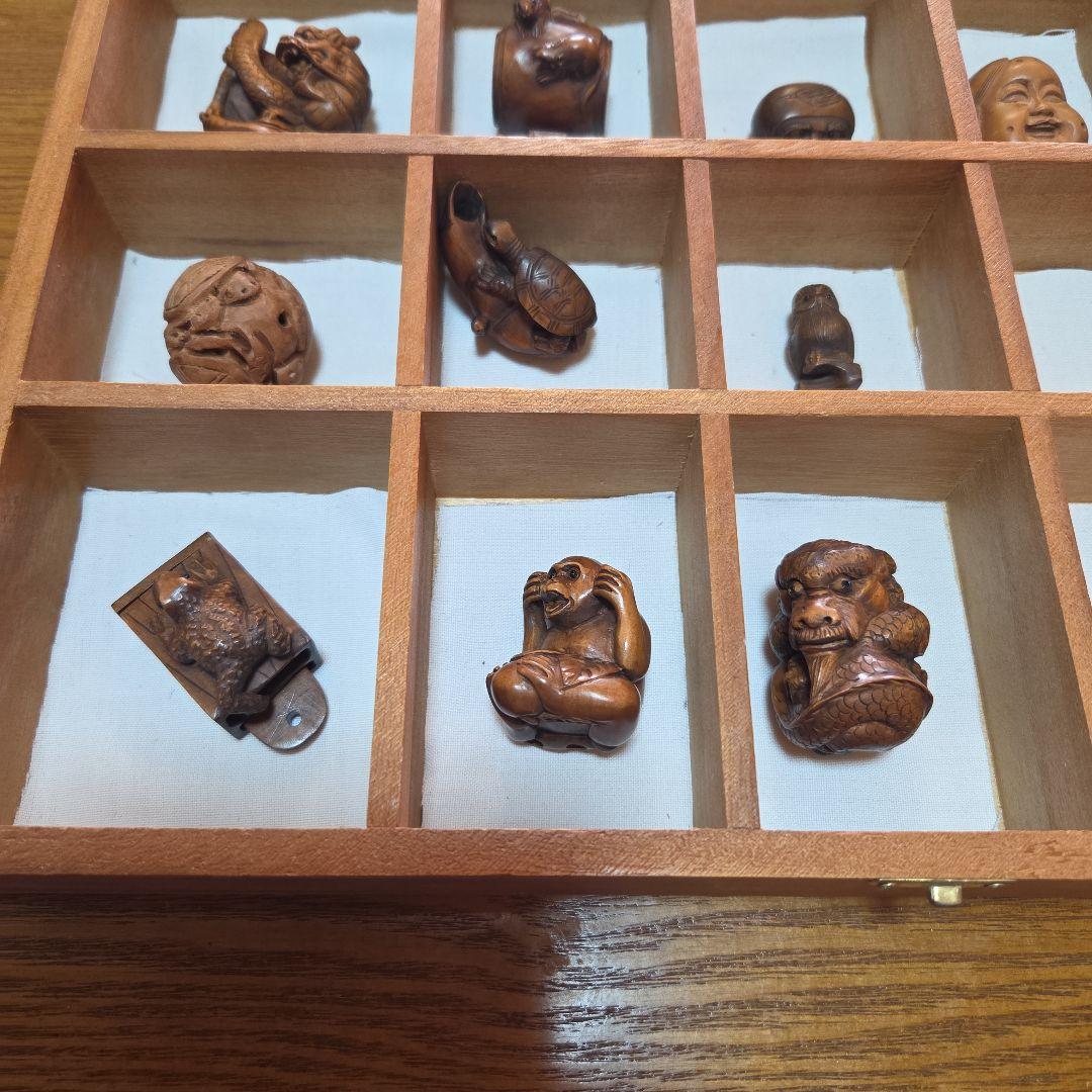 根付木彫り13点セット日昇米太郎
