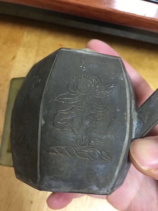 古錫 錫製 朱泥 唐物 急須 白玉 茶道具