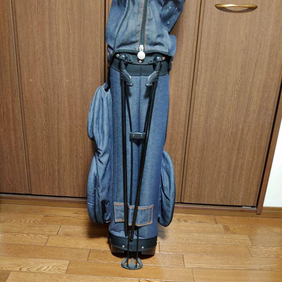 EVISU GOLF キャディバッグ ゴルフバッグ デニム スタンド付 芝生くん