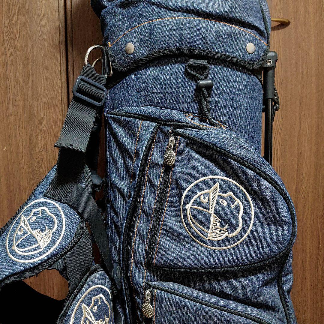 EVISU GOLF キャディバッグ ゴルフバッグ デニム スタンド付 芝生くん