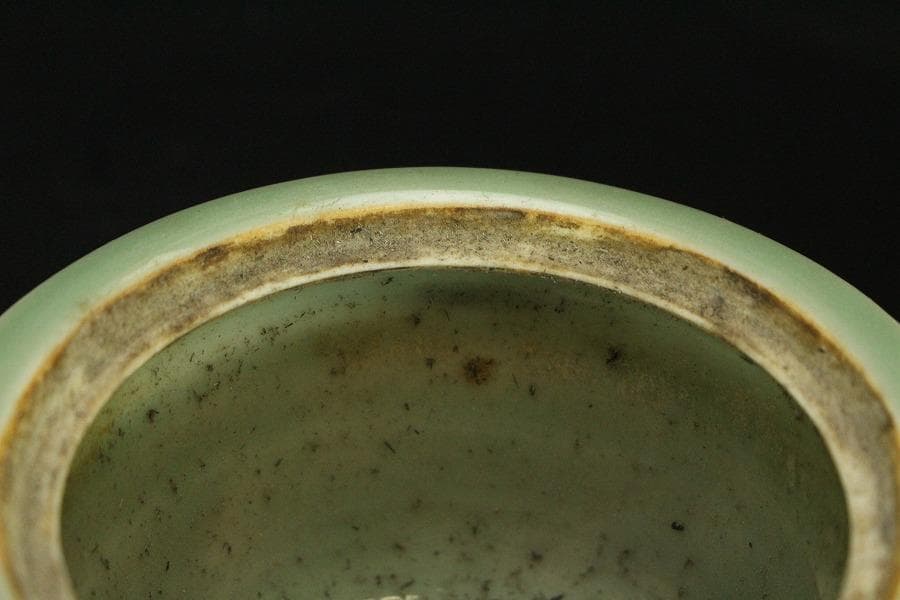 青磁 香炉 渓山作 京焼 591