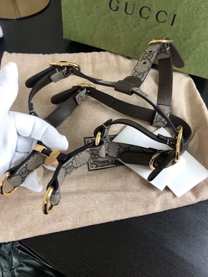 新品未使用 GUCCIグッチ ハーネス GG柄 インターロッキング Mサイズ