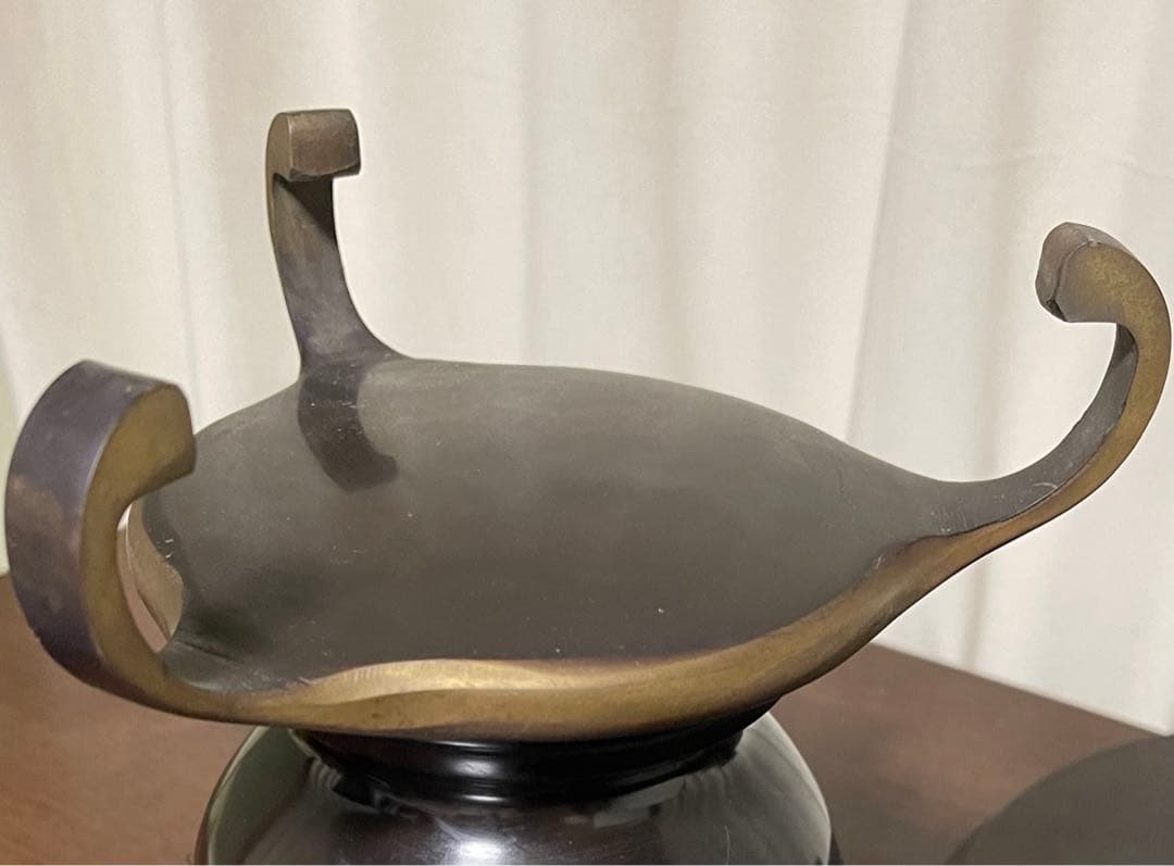 池坊　直径33cm　銅製　尺1　八角雷紋　薄端