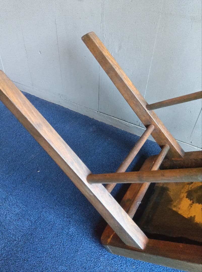 木製子供用チェア 直線的デザイン　ヴィンテージ　レトロ