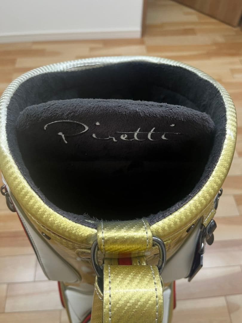 Piretti ゴルフキャディバッグ ホワイト/ゴールド