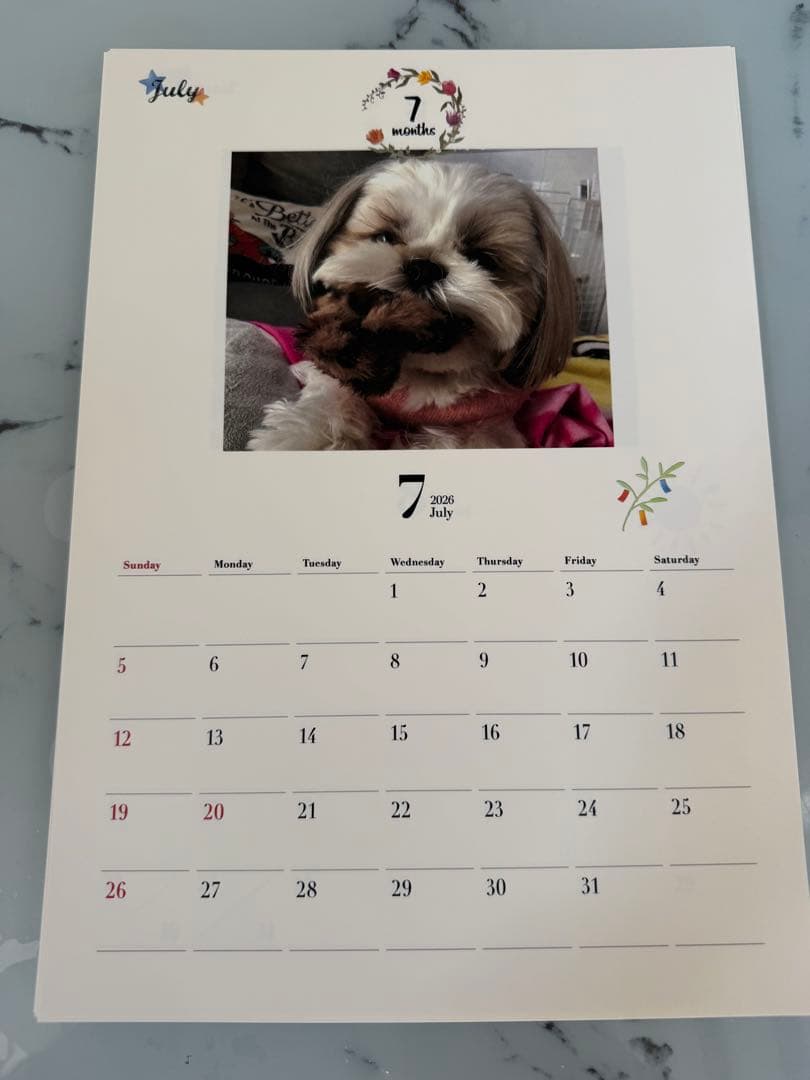 愛犬ちくわ壁掛けカレンダー【オリジナル】