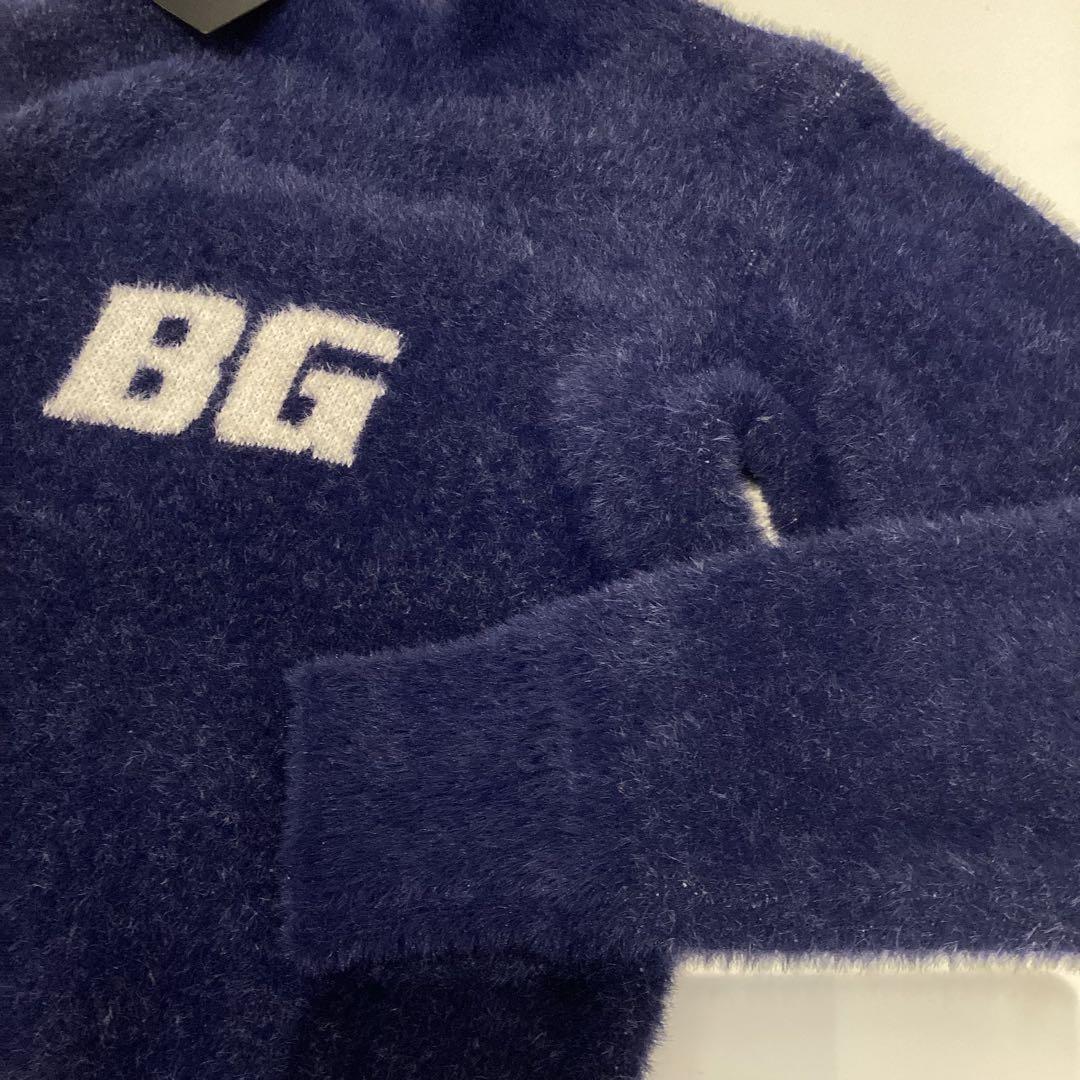 BRIEFING 新品　CL WS SHAGGY LOGO KNIT ネイビー