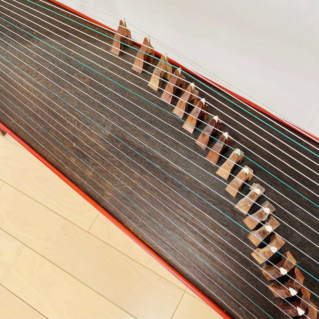 希少品　楽器 古箏 21弦 古箏 こそう 中国 伝統 弦楽器 ハープ 民族楽器