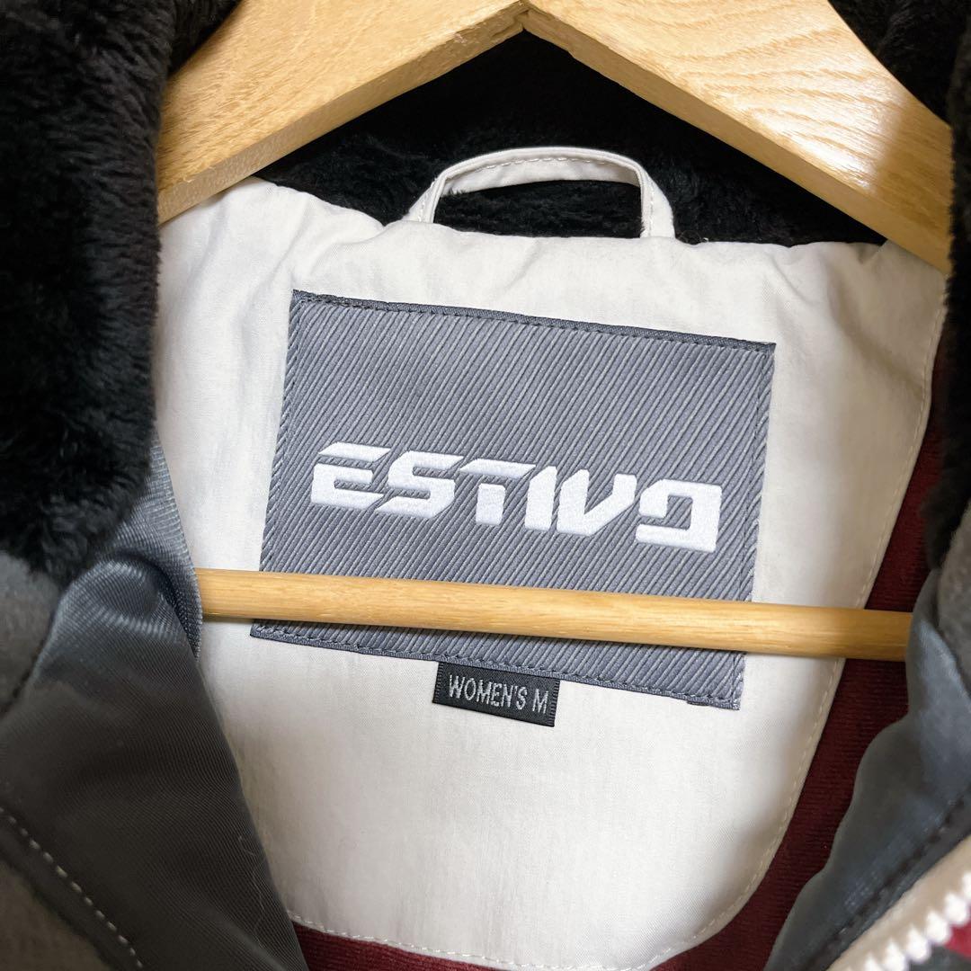 【美品】Mサイズ　スノーボードウェア　白　グリーン　上下セット ESTIVO