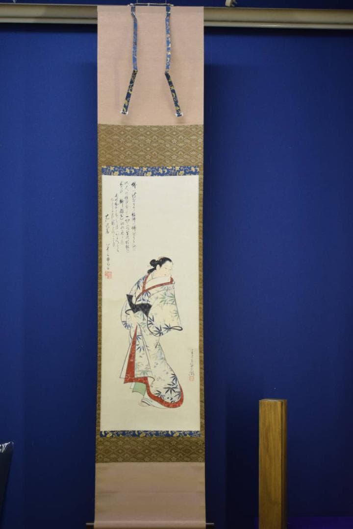 複製/宮川長春/立美人図/工芸/布袋屋掛軸HG-9