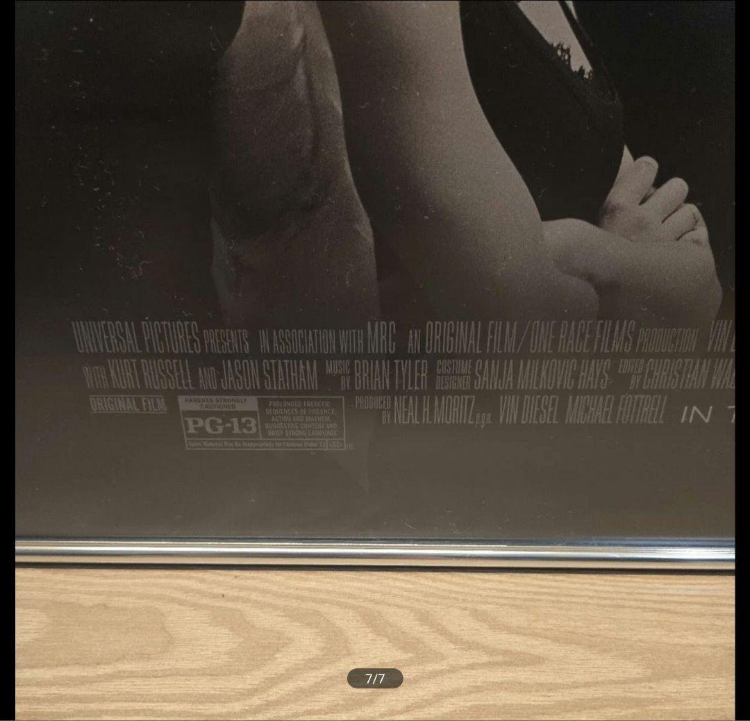 Fast Furious 7 映画 27x40 ワンシートポスター+額縁付き