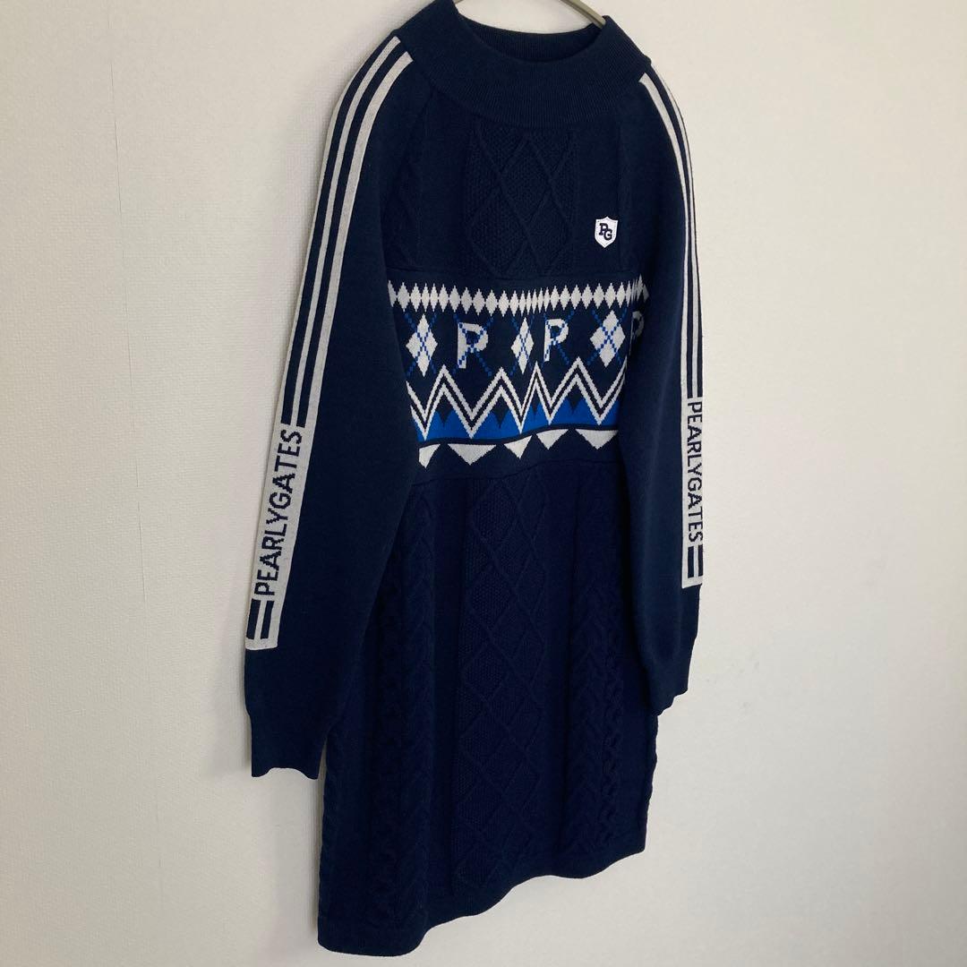 タグ付新品！PEARLY GATESパーリーゲイツ　ケーブルニット　ワンピース