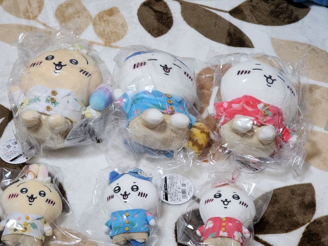 セット６個旅行いきたいぷちミニマスコット ちいかわ　ハチワレ　うさぎ　ぬいぐるみ