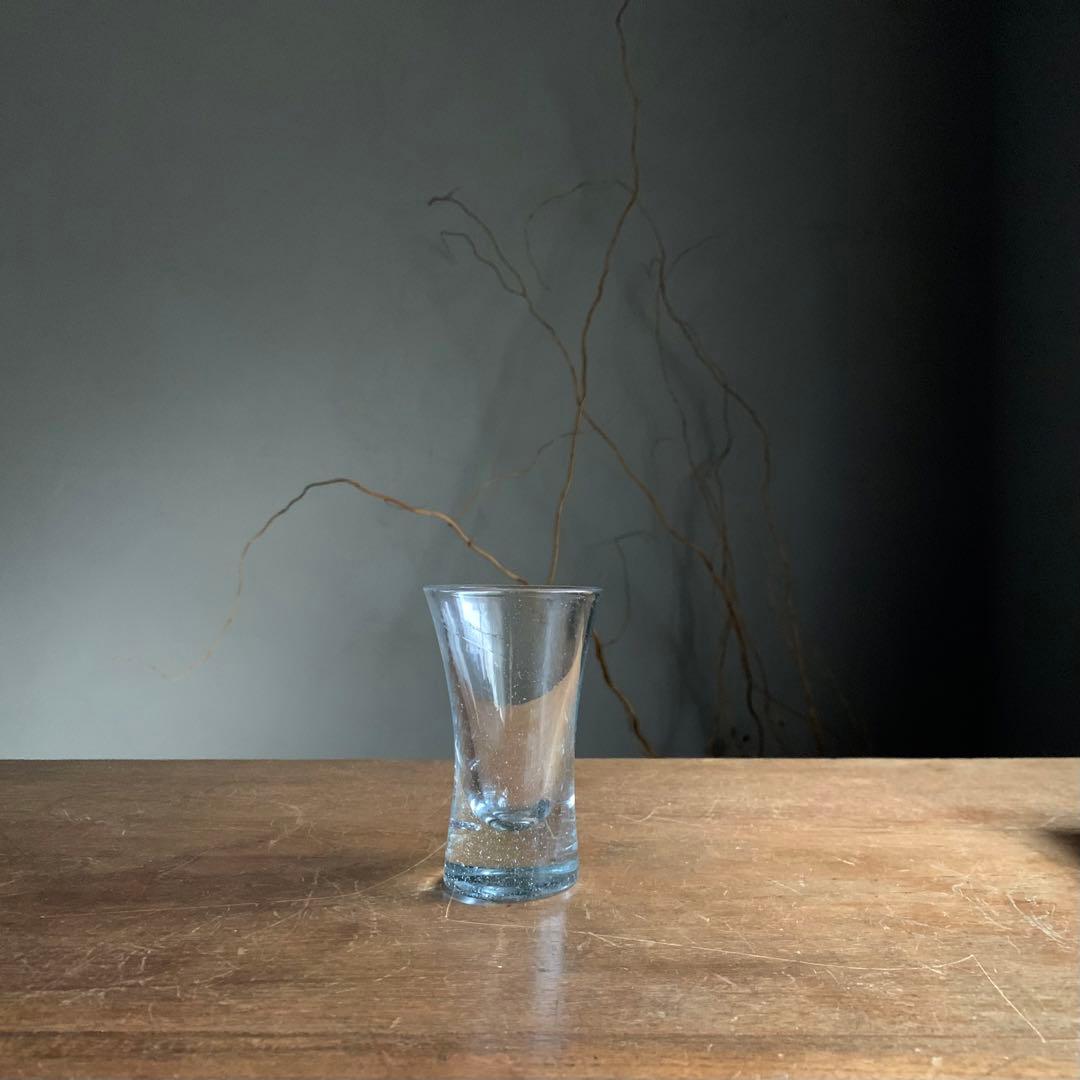 気泡のあるグラス 昭和レトロ 古道具 アンティーク 琉球ガラス？