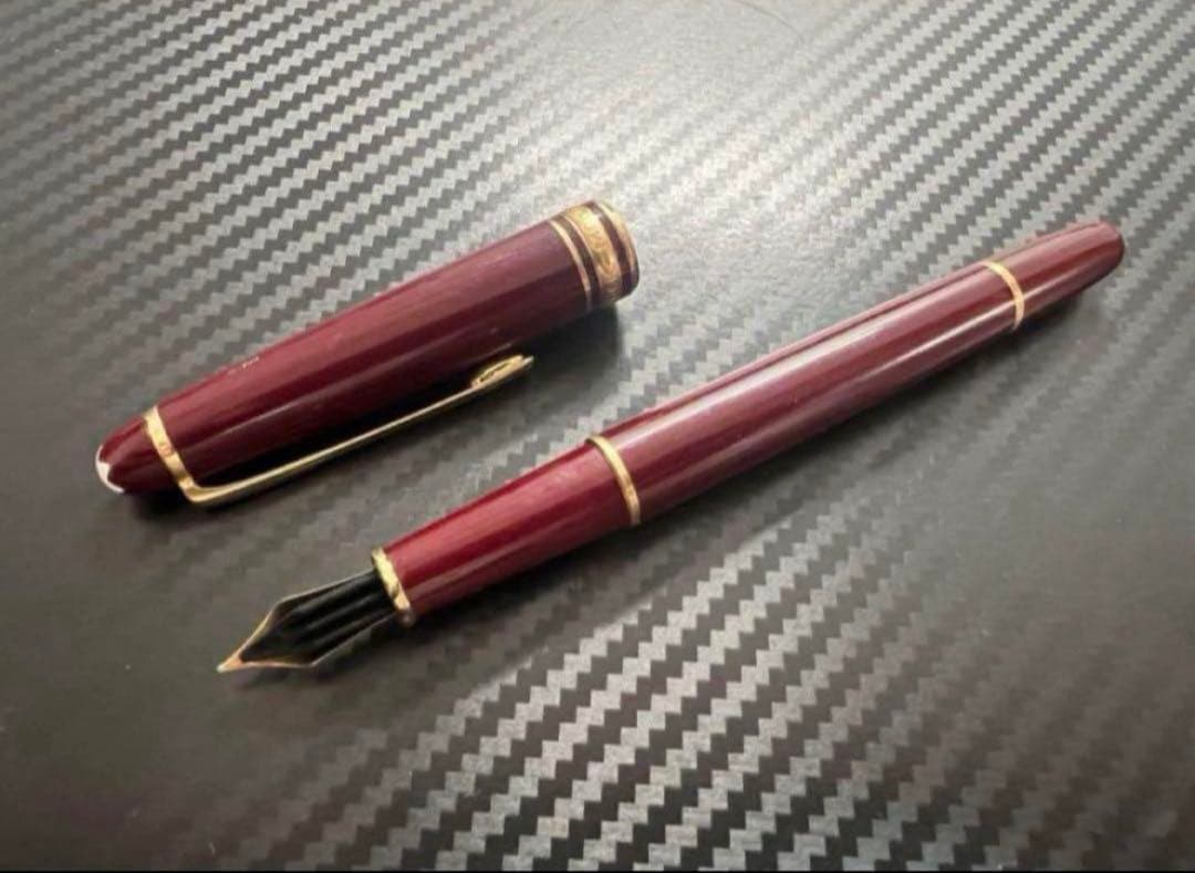 モンブラン 万年筆 マイスターシュテュック 144 F 細字 ボルドー 全金