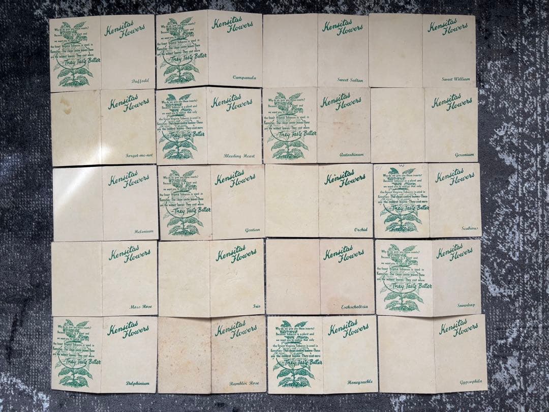 英国アンティーク　ケンジタス　シルクカード　60枚　ミディアムサイズ　ノベルティ