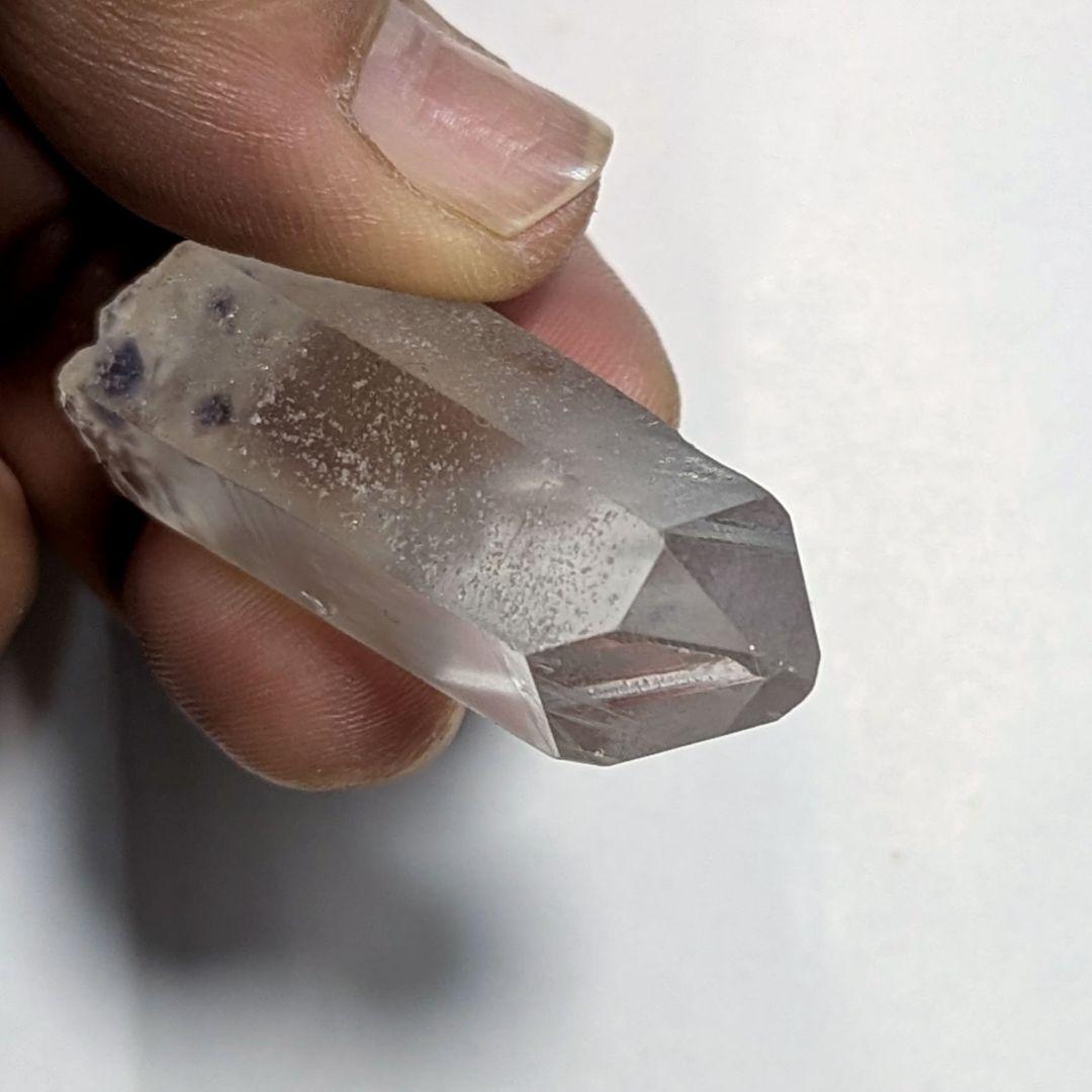 希少☆ブルーフローライト in クォーツ 原石 蛍石入り水晶