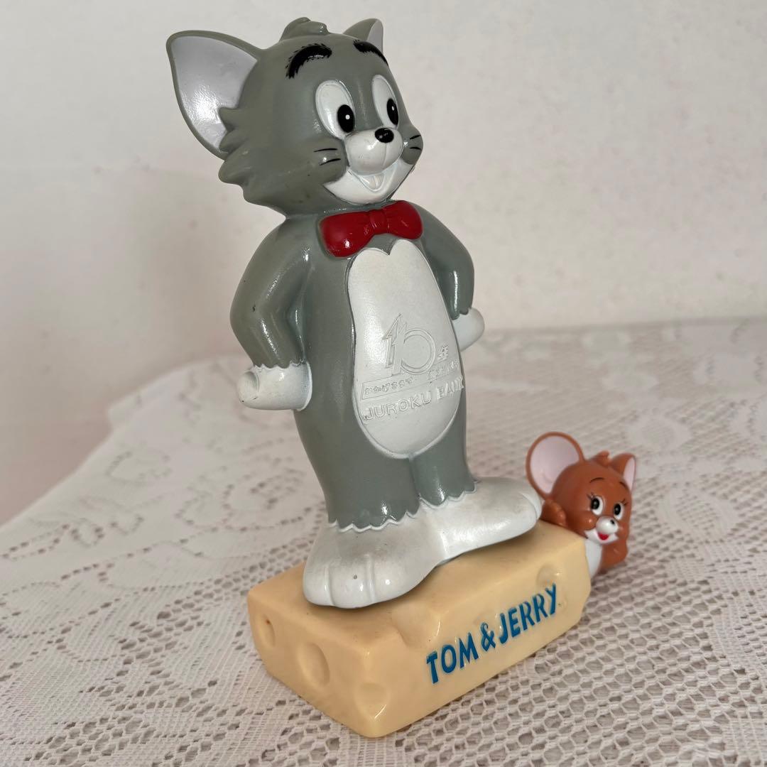 昭和レトロ 十六銀行Tom&Jerry創立110周年ソフビ貯金箱非売品フィギュア
