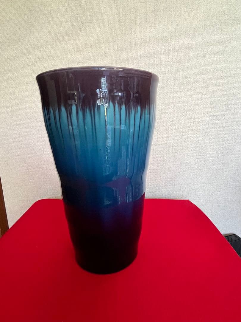 【特大】人間国宝 三代 徳田 八十吉 (正彦) 極上作 彩釉花器 共箱 T279