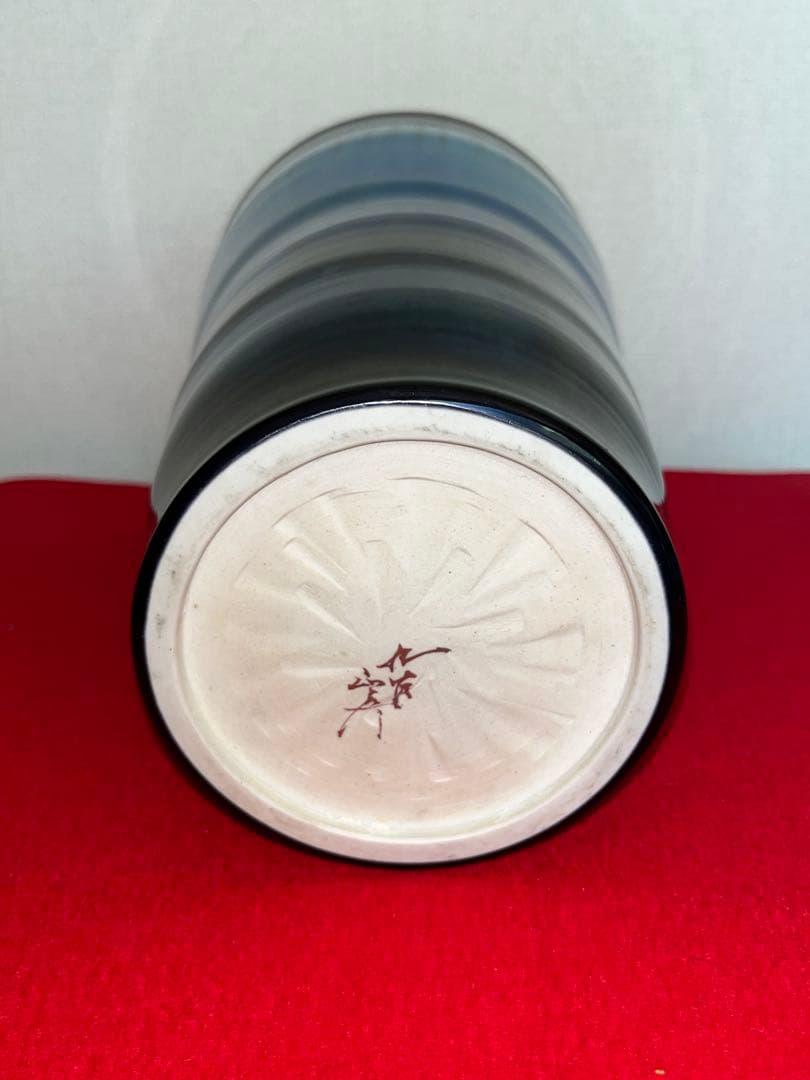 【特大】人間国宝 三代 徳田 八十吉 (正彦) 極上作 彩釉花器 共箱 T279