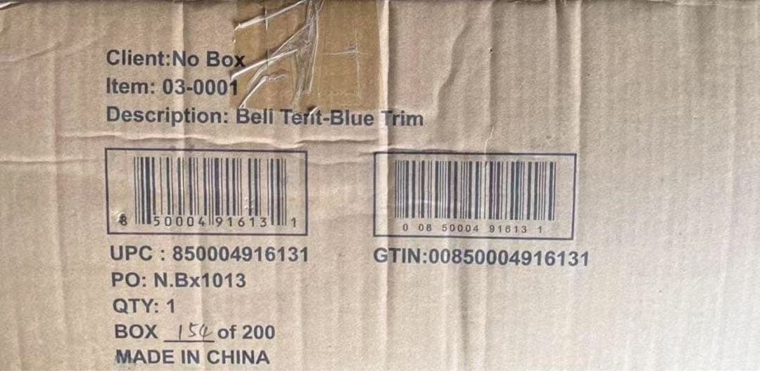 ノー新品未使用 ボックス NoBox ベルテント テント 20237006