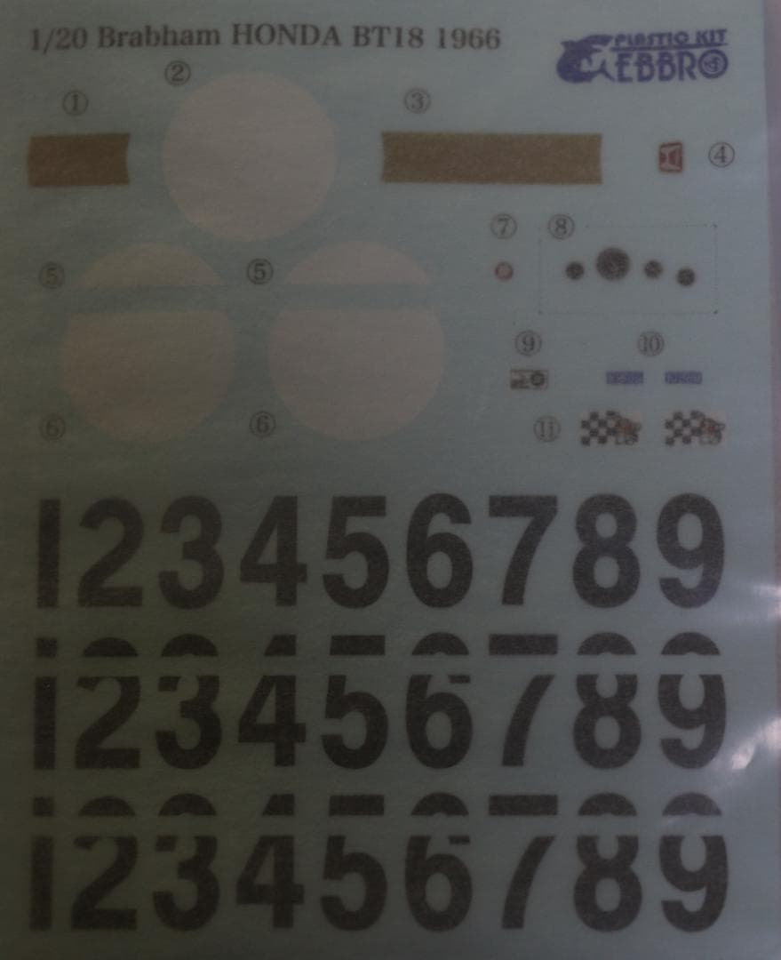 貴重　エブロ製　ブラバムBT18ホンダ（Ｆ２）1/20　プラモデル未組立　未開封