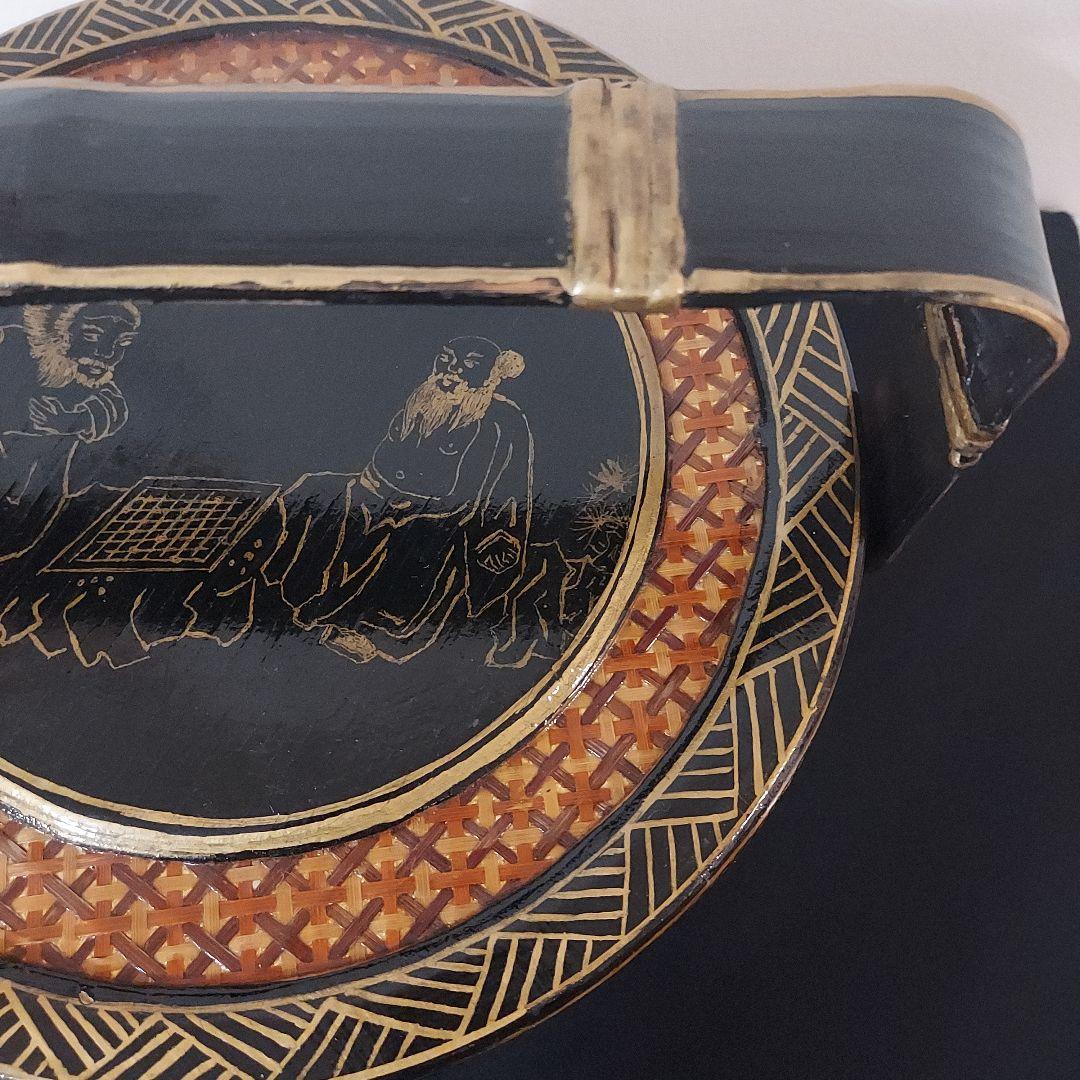 【超希少】竹　3段　漆塗　中国　骨董品　アンティーク