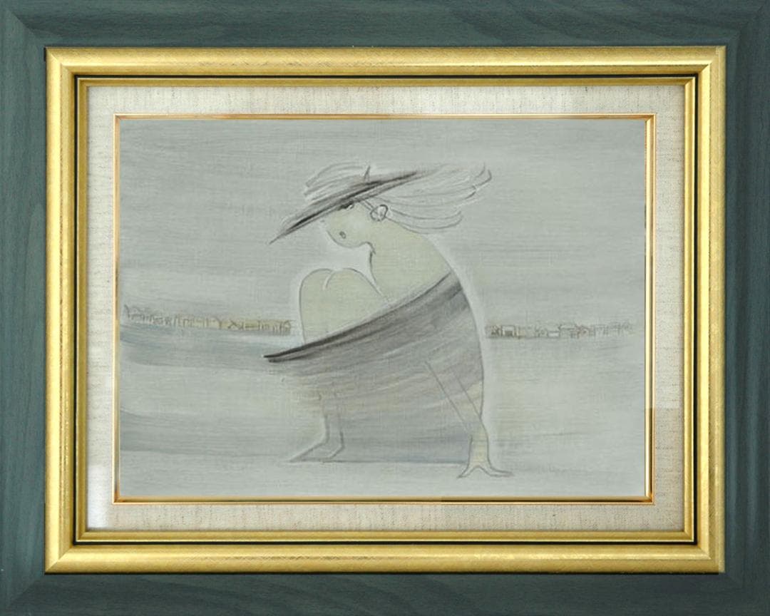 メルカリ 絵画　絵　額付き ( 黒 ) 油絵　F4-071912　愛しい女たち