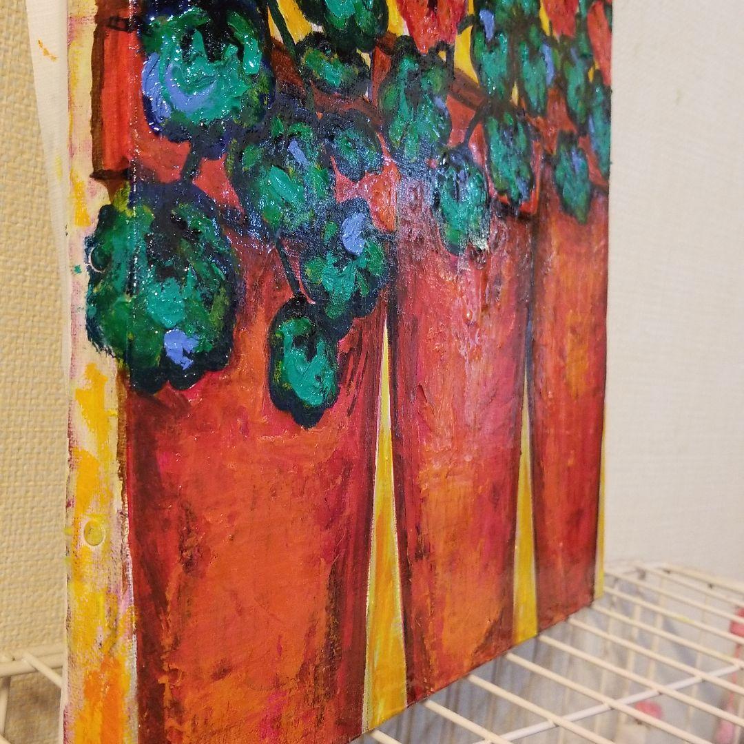 油絵　専用　ならんだゼラニウム