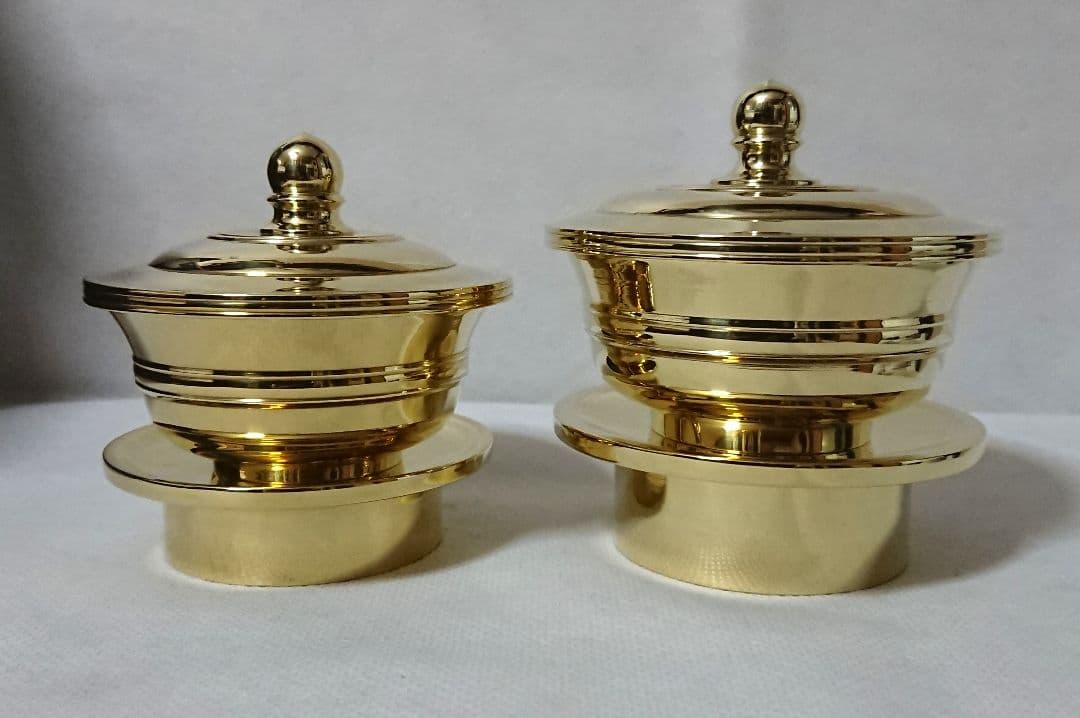 ✶金属工芸品✶塗香器／洒水器 二器セット 真鍮製 京都製 仏具・法具・仏教・密教