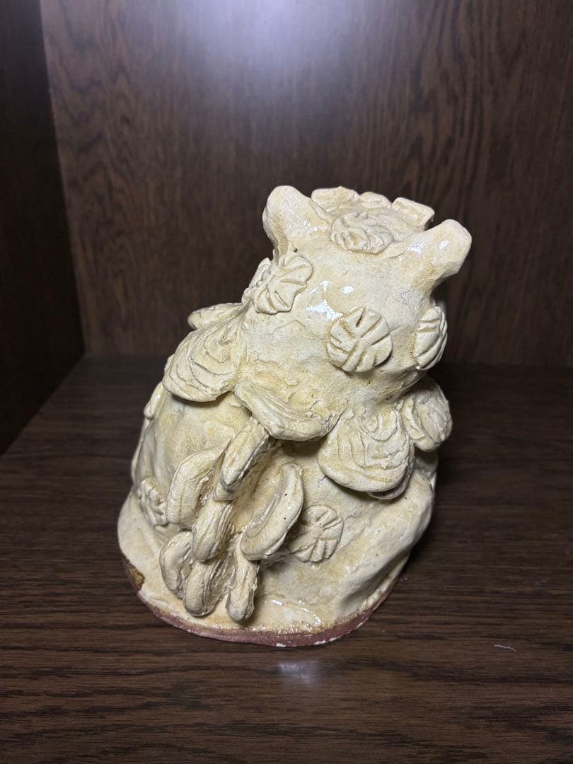 狛犬 陶器の置物 陶製狛犬