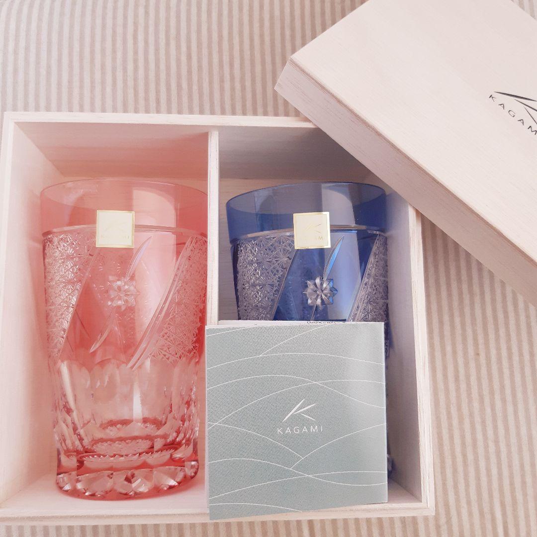【新品】KAGAMI CRYSTAL 篠崎英明氏 作品 ペアタンブラー グラス