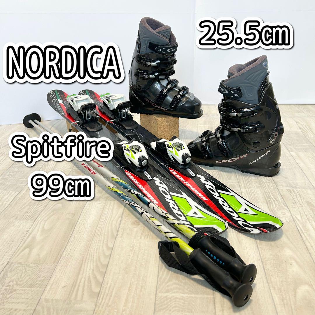 ノルディカ Spitfire 99㎝、 サロモン ブーツ 25.5㎝、ストック