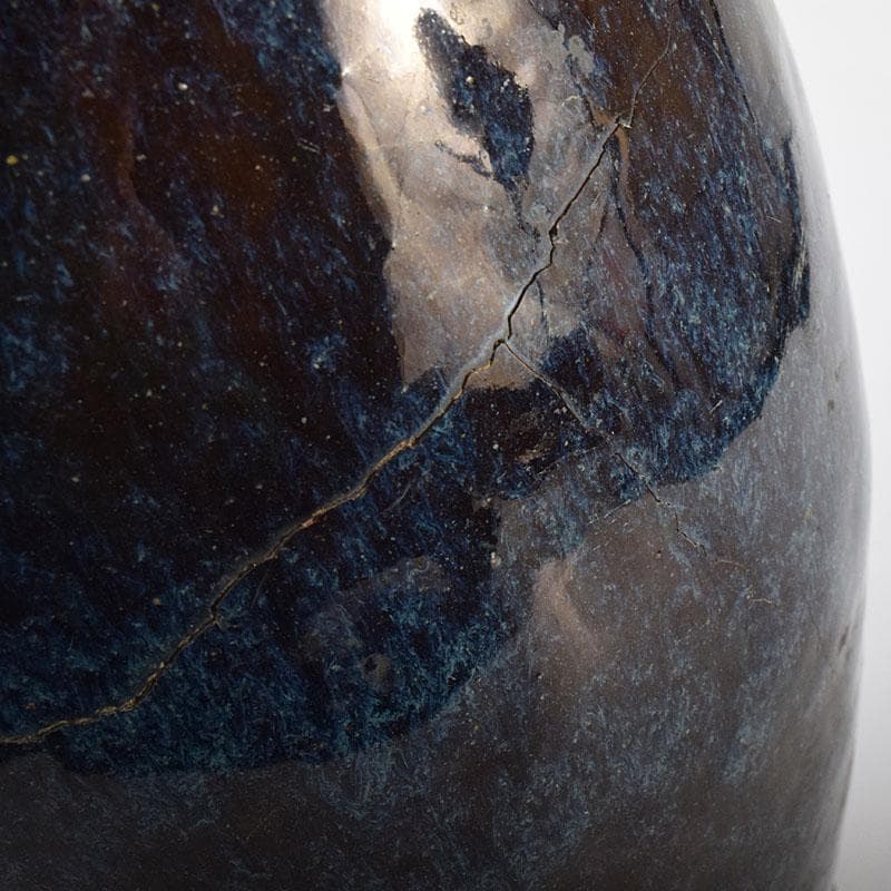 中国　海鼠釉　花瓶　壷　在銘　C　R8613