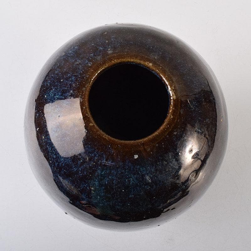 中国　海鼠釉　花瓶　壷　在銘　C　R8613