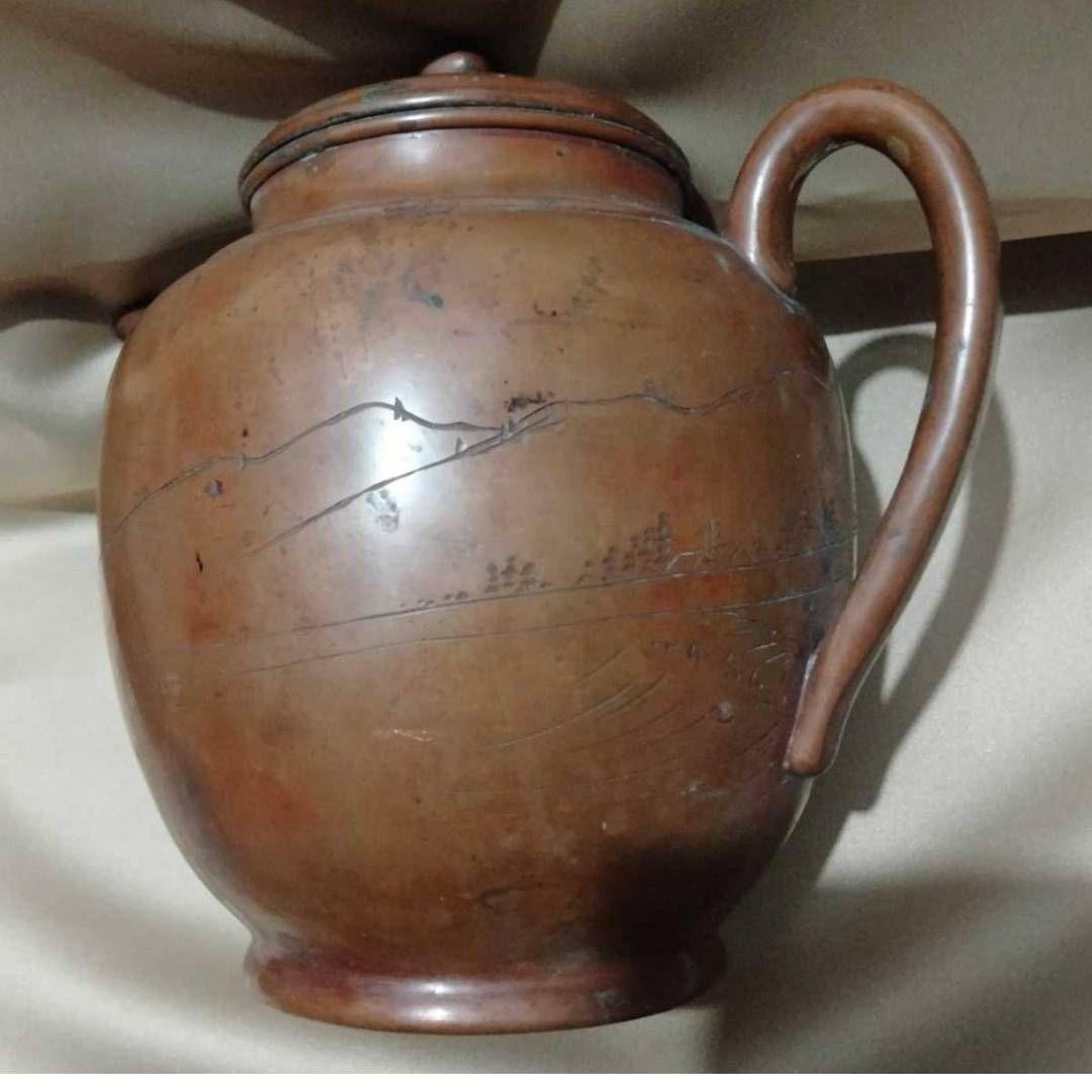 103 無形文化財玉川堂製 鎚起銅器 銅やかん 壺