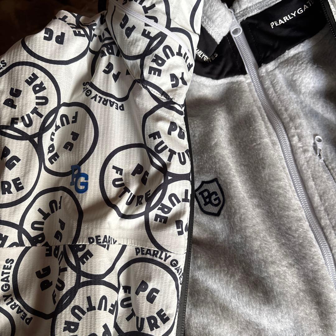 パーリーゲイツ FLATSTAY フリースジャケット グレー/黒