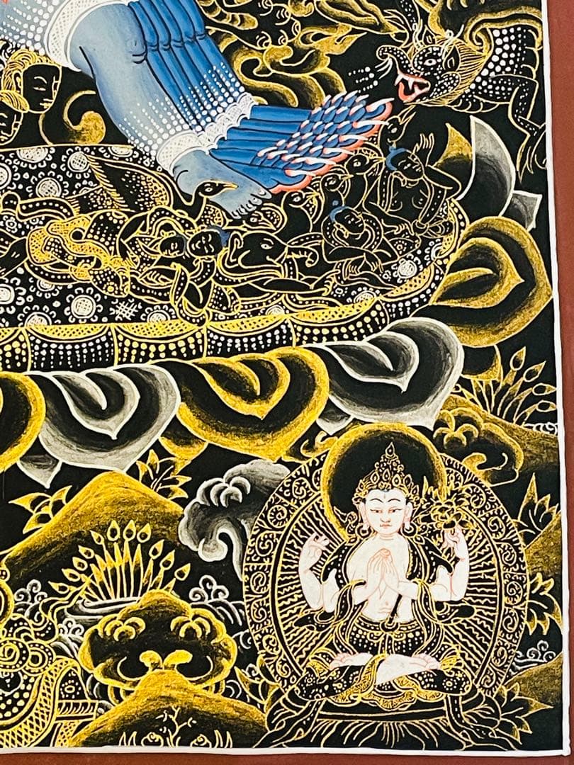 肉筆画 一点物 ヤマーンタカ 歓喜天 大威徳明王 曼荼羅 タンカ