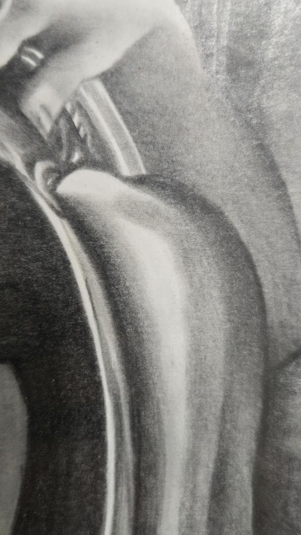 江副拓郎　「Mermaid」　鉛筆画　人物画　細密　美人画　肉筆　F4号　裸婦