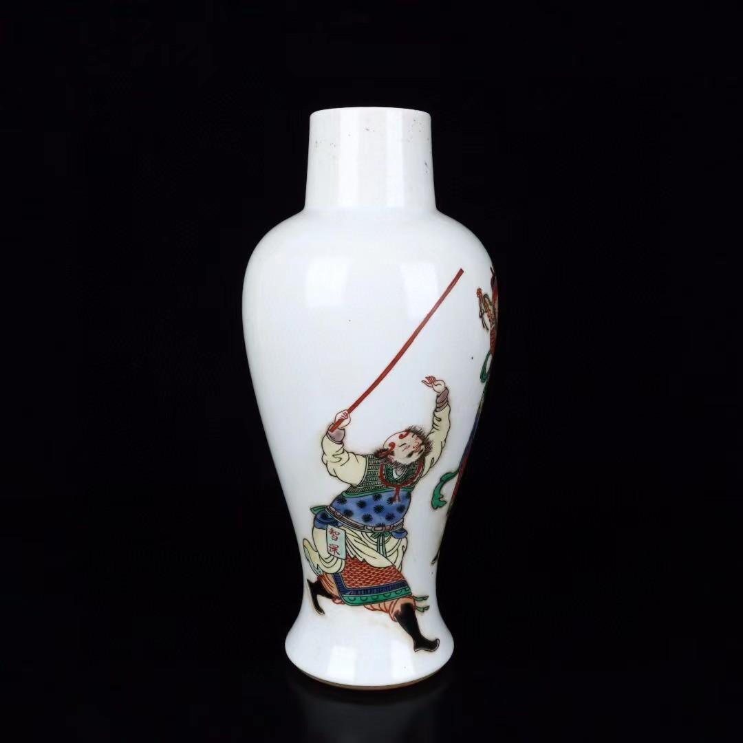 中国古美術✦清康熙紋 粉彩 人物故事紋瓶セット✦置物・花瓶・文房具・陶芸・観賞瓶