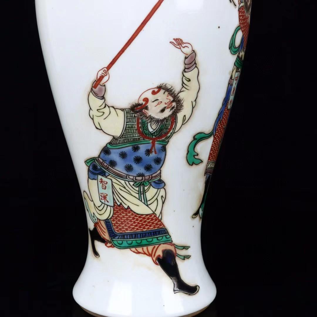 中国古美術✦清康熙紋 粉彩 人物故事紋瓶セット✦置物・花瓶・文房具・陶芸・観賞瓶